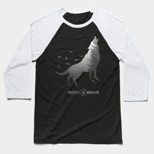 Protect Wildlife - Nature - Wolf Silhouette Baseball T-Shirt